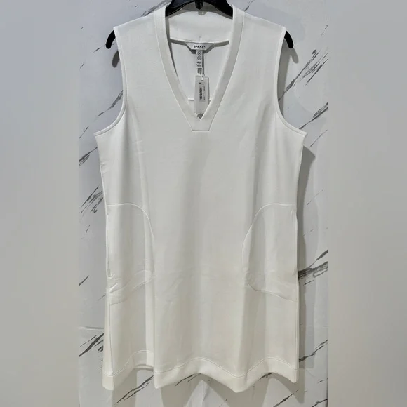 SPANX AirEssentials Sleeveless V-Neck Mini Dress XL White